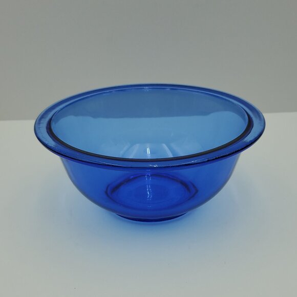 Pyrex Originals Cobalt Blue 7" Mixing Bowl 1 Quart 322 Blue Glass Serving Bowl - Picture 2 of 5
